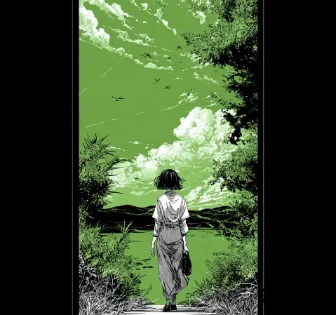 少年热血题材漫画封面，队伍集结的对峙画面